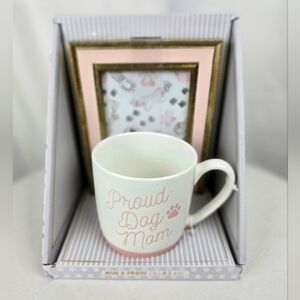 NWB Proud Dog Mom Mug And Frame Gift Set